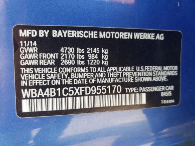 2015 BMW 435 I GRAN WBA4B1C5XFD955170