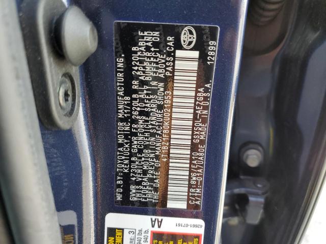 2019 TOYOTA AVALLON 4T1BZ1FB0KU021953