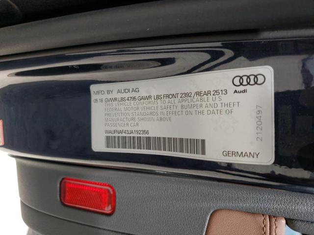 2018 AUDI A4 PRESTIG WAUFNAF43JA192356