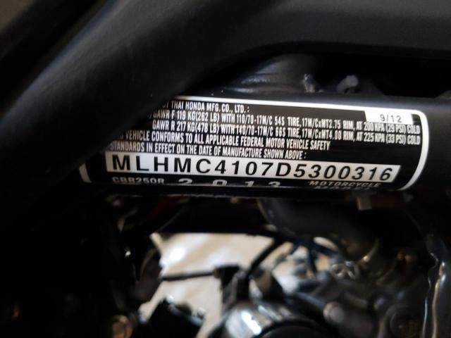 2013 HONDA CBR250 R MLHMC4107D5300316