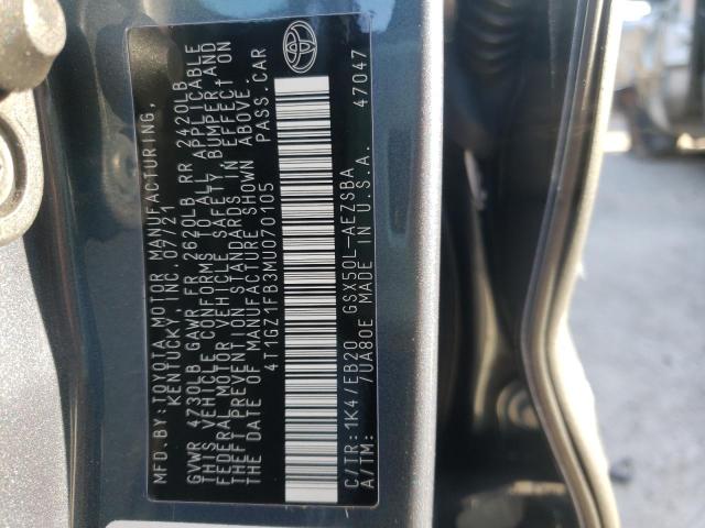 2021 TOYOTA AVALON TOU 4T1GZ1FB3MU070105