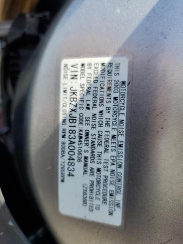 2003 KAWASAKI ZX636 B1 JKBZXJB183A004834