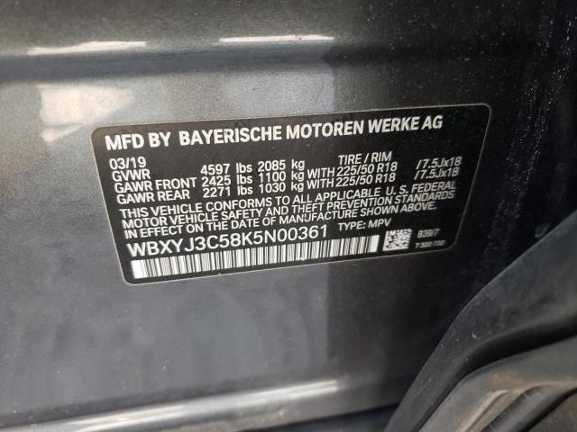 2019 BMW X2 SDRIVE2 WBXYJ3C58K5N00361
