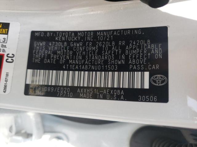 2022 TOYOTA AVALON NIG 4T1EA1AB7NU011503