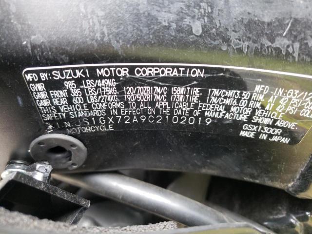 2012 SUZUKI GSX1300 R JS1GX72A9C2102019