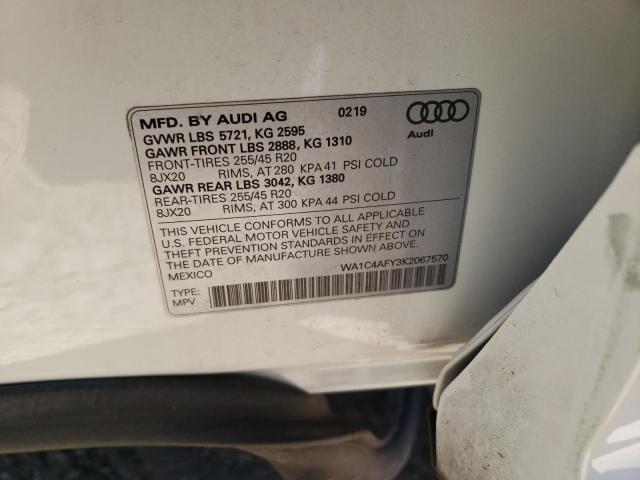 2019 AUDI SQ5 PRESTI WA1C4AFY3K2067570