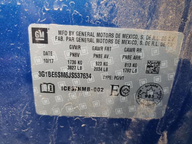 2018 CHEVROLET CRUZE LT - 3G1BE6SM6JS537634