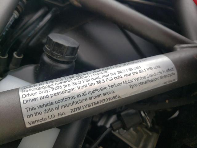 2015 DUCATI HYPERMOTAR ZDM1YBTS6FB010586