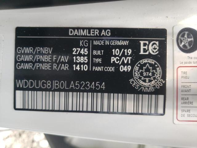 2020 MERCEDES-BENZ S 63 AMG 4 WDDUG8JB0LA523454