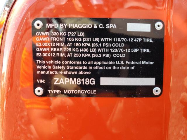 2021 VESPA PRIMAVERA ZAPM818G2M5903968