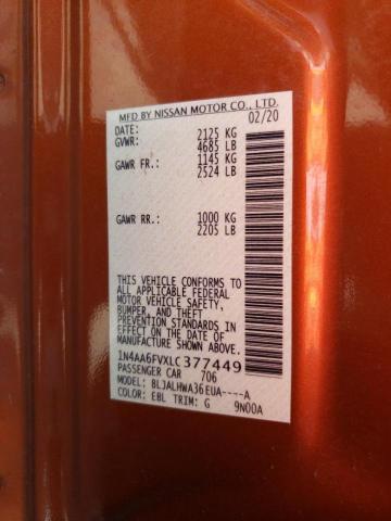 2020 NISSAN MAXIMA PLA 1N4AA6FVXLC377449