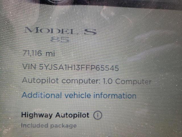 2015 TESLA MODEL S 85 5YJSA1H13FFP65545