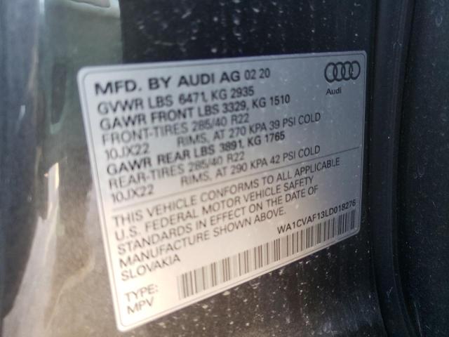 2020 AUDI Q8 PRESTIG WA1CVAF13LD018276