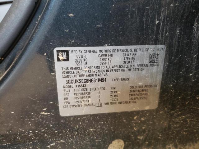 2017 CHEVROLET SILVRDO LT 3GCUKSEC8HG310494