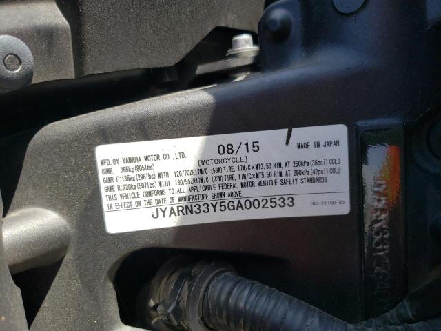 2016 YAMAHA FZ09 C JYARN33Y5GA002533