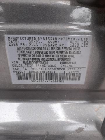3N1AB8CVXMY288905 Nissan SENTRA SV