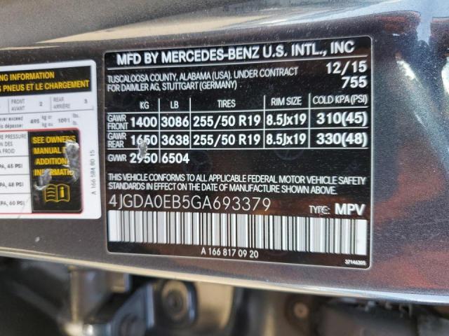 2016 MERCEDES-BENZ GLE 300D 4 4JGDA0EB5GA693379