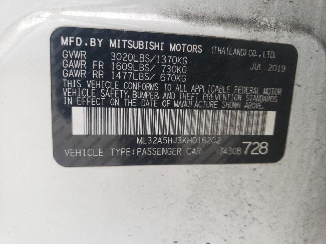 2019 MITSUBISHI MIRAGE LE ML32A5HJ3KH016202