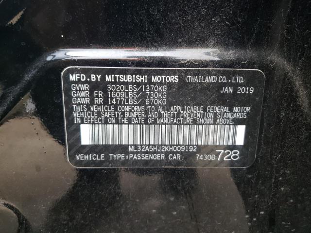 2019 MITSUBISHI MIRAGE LE ML32A5HJ2KH009192