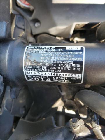2014 HONDA CB500 F MLHPC4514E5100074