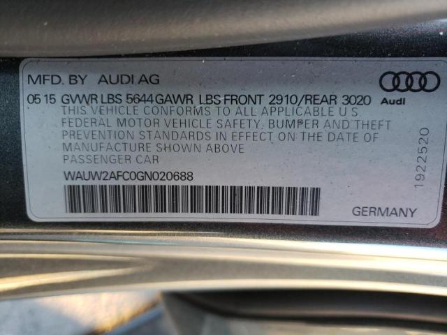 2016 AUDI S7 PRESTIG WAUW2AFC0GN020688