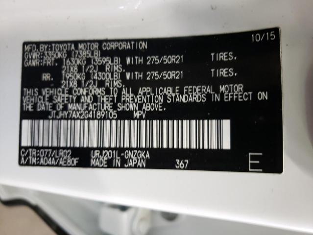 2016 LEXUS LX 570 JTJHY7AX2G4189105
