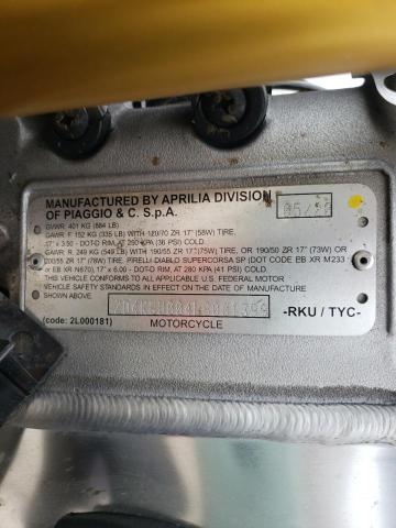 2020 APRILIA TUNONO ZD4KGU004LS001399