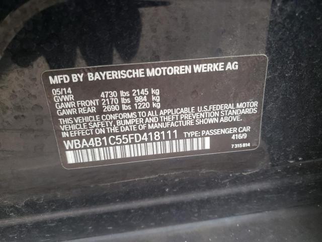 2015 BMW 435 I GRAN WBA4B1C55FD418111