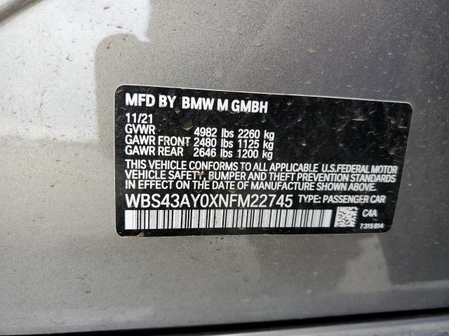 2022 BMW M3 COMPETI WBS43AY0XNFM22745