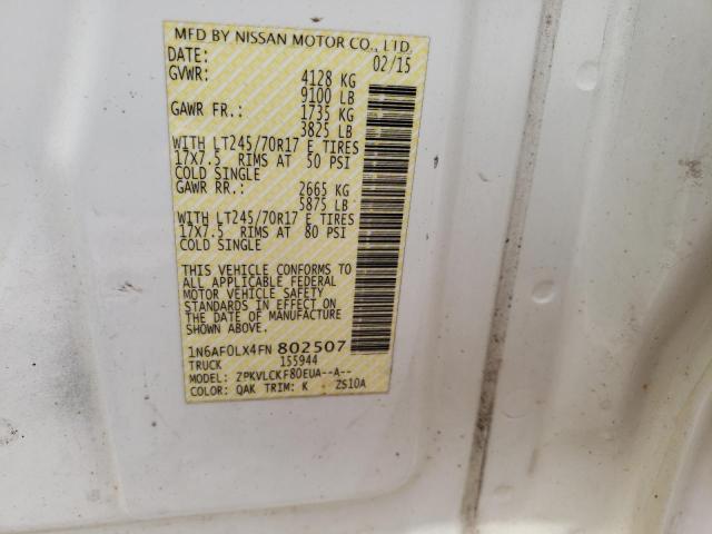 2015 NISSAN NV 2500 1N6AF0LX4FN802507