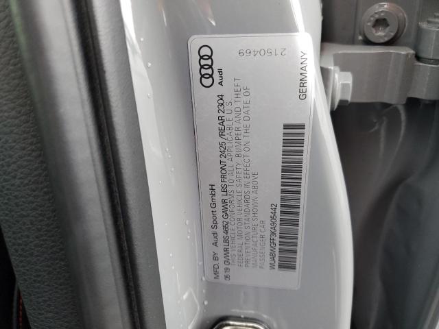 2019 AUDI RS3 WUABWGFF3KA905442