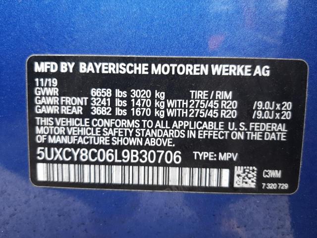2020 BMW X6 M50I 5UXCY8C06L9B30706