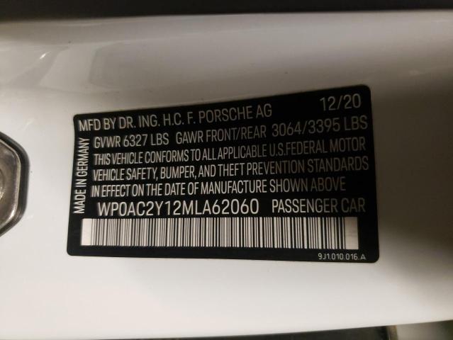 VIN WP0AC2Y12MLA62060 2021 PORSCHE TAYCAN no.10