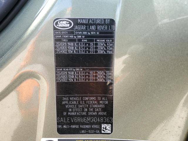 2021 LAND ROVER DEFENDER 9 SALEV6RU6M2048363