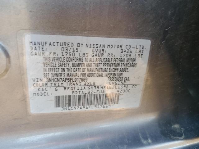 3N1CN7AP6FL917669 Nissan VERSA S