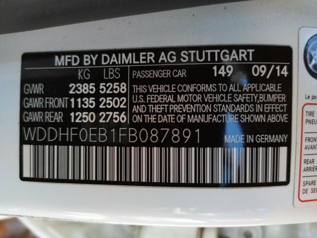 2015 MERCEDES-BENZ E 250 BLUE WDDHF0EB1FB087891