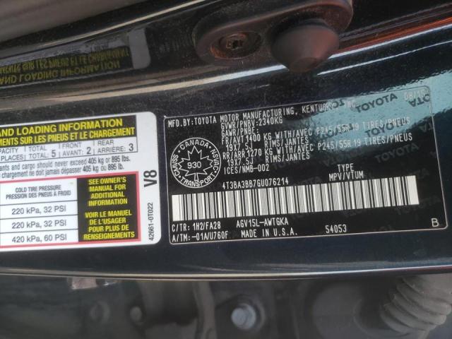 2016 TOYOTA VENZA XLE 4T3BA3BB7GU076214