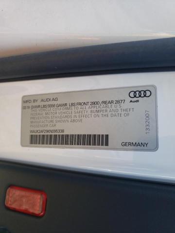 2019 AUDI A6 QUATTRO WAUK2AF29KN095338