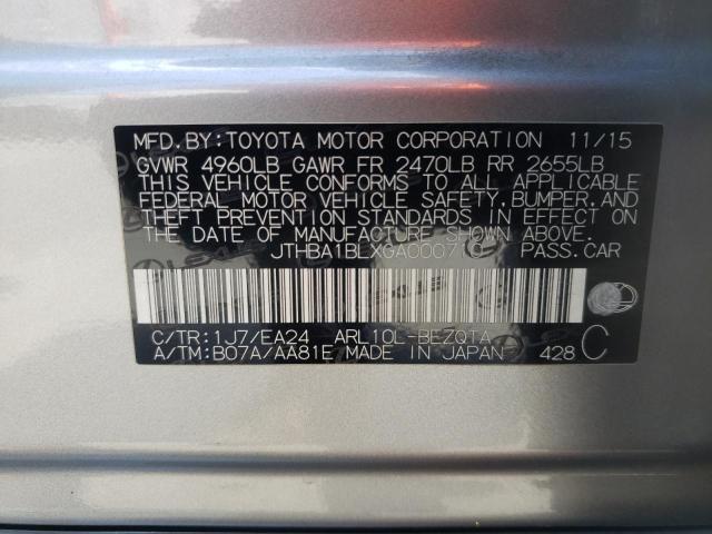 2016 LEXUS GS 200T BA JTHBA1BLXGA000710
