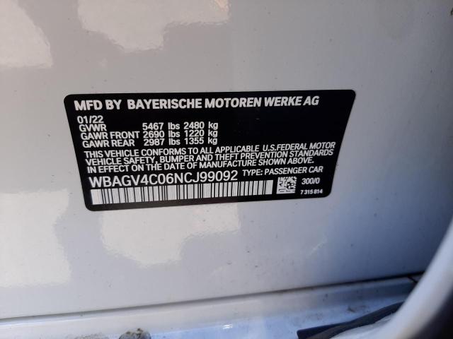2022 BMW 840XI - WBAGV4C06NCJ99092