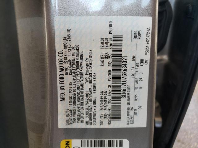 3LN6L2LU7GR634021 Lincoln MKZ HYBRID