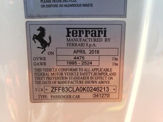 2019 FERRARI 812 SUPERF ZFF83CLA0K0246213