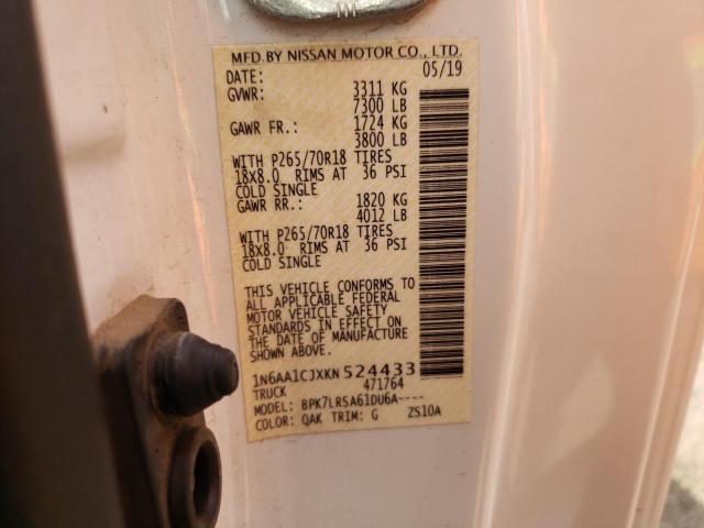 1N6AA1CJXKN524433 Nissan TITAN S