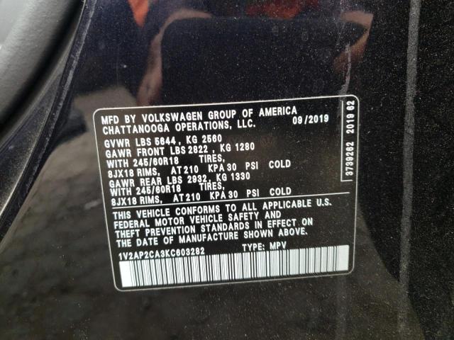 2019 VOLKSWAGEN ATLAS S 1V2AP2CA3KC603282