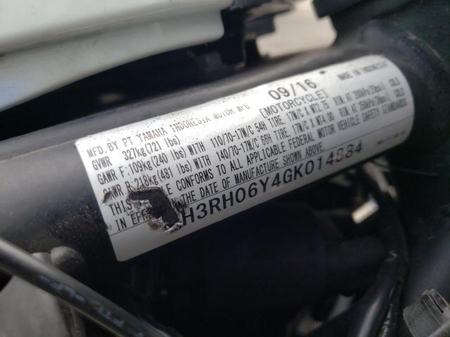2016 YAMAHA YZFR3 MH3RH06Y4GK014884