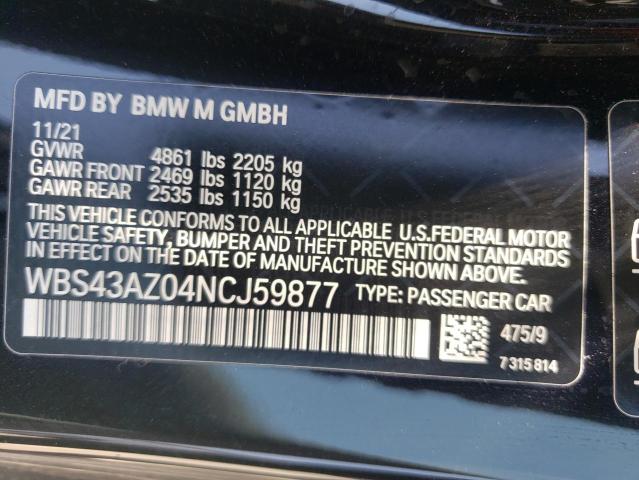 2022 BMW M4 COMPETI WBS43AZ04NCJ59877