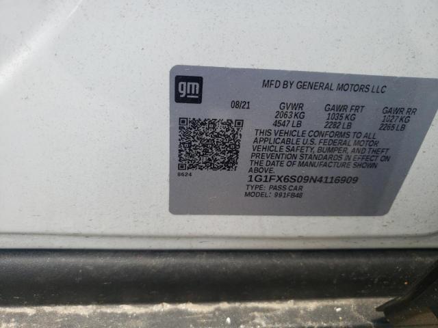 2022 CHEVROLET BOLT EV 2L 1G1FX6S09N4116909