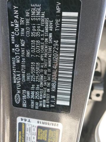 2020 HYUNDAI TUCSON LIM - KM8J33AL4LU207294