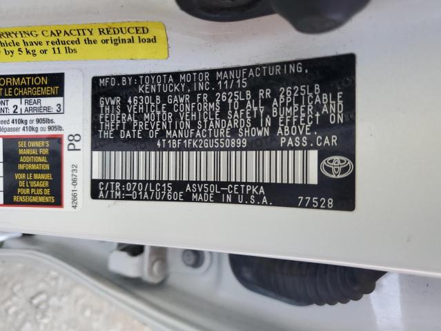2016 TOYOTA CAMRY LE - 4T1BF1FK2GU550899