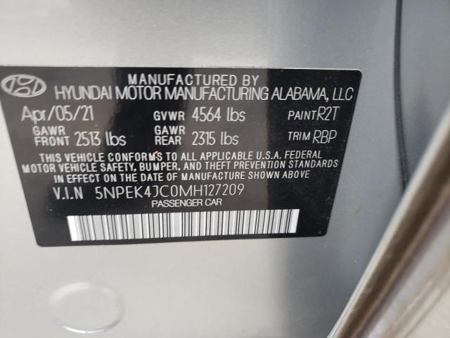 2021 HYUNDAI SONATA N L 5NPEK4JC0MH127209